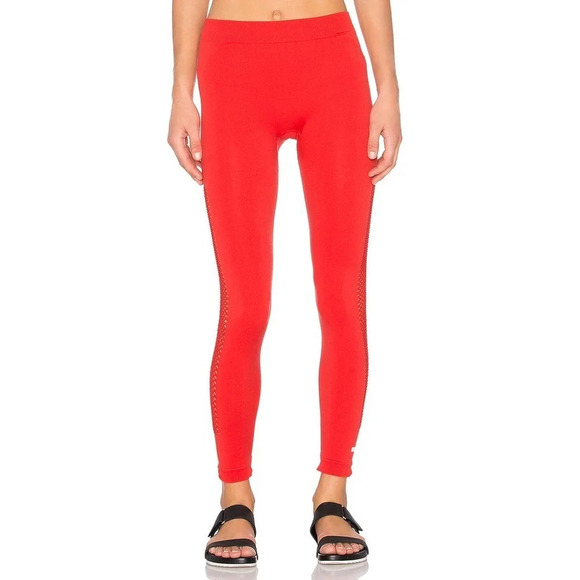ADIDAS x Stella McCartney Essentials Seamless Mesh Tight Bright Red Size Small - Picture 3 of 11